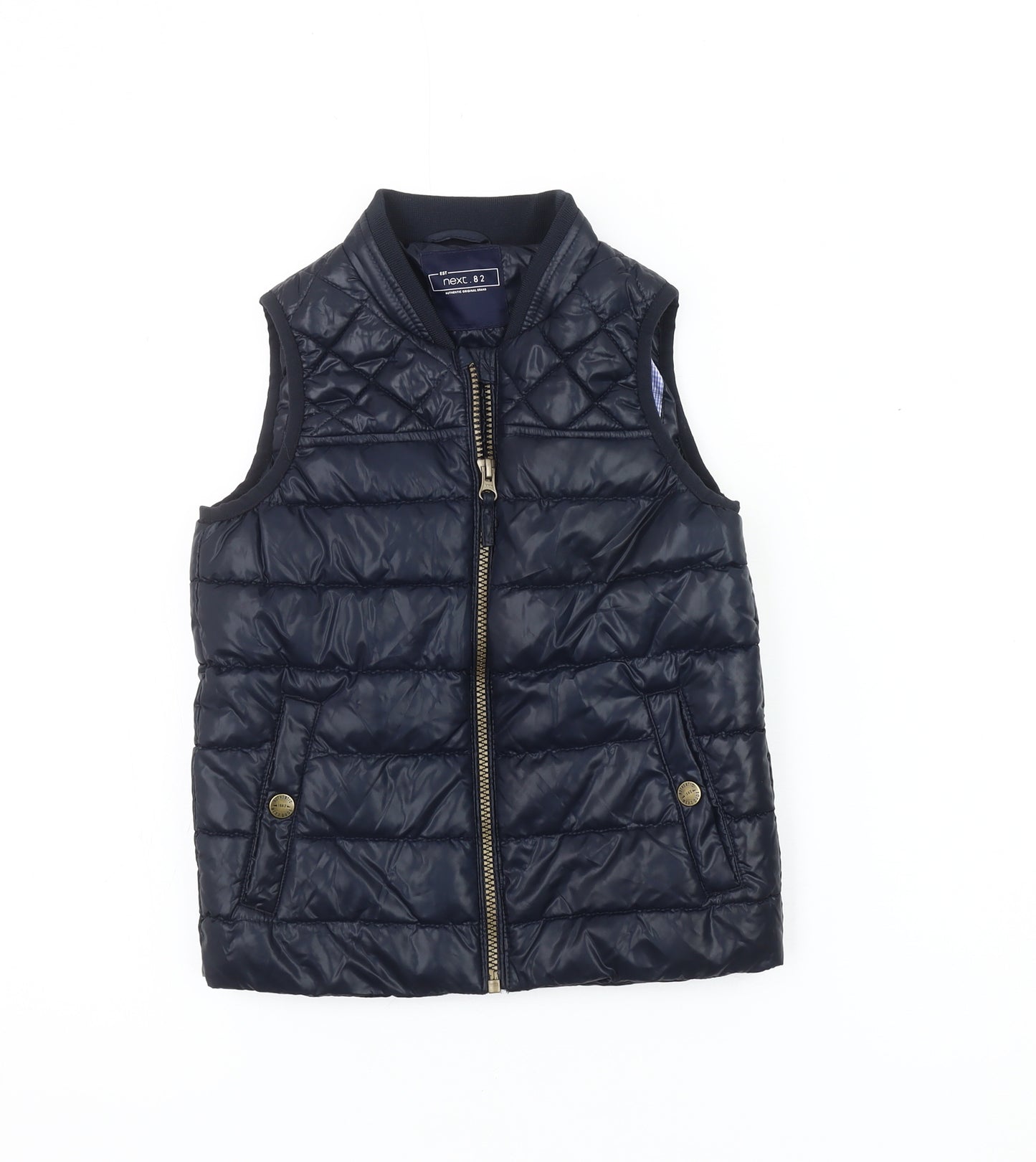 Next Boys Blue Puffer Jacket 4-5 Years - Quilted Sleeveless