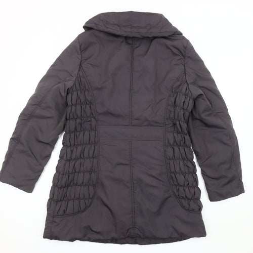 Bm Women's Grey Duffle Coat Size 12 Mid-Length Toggle