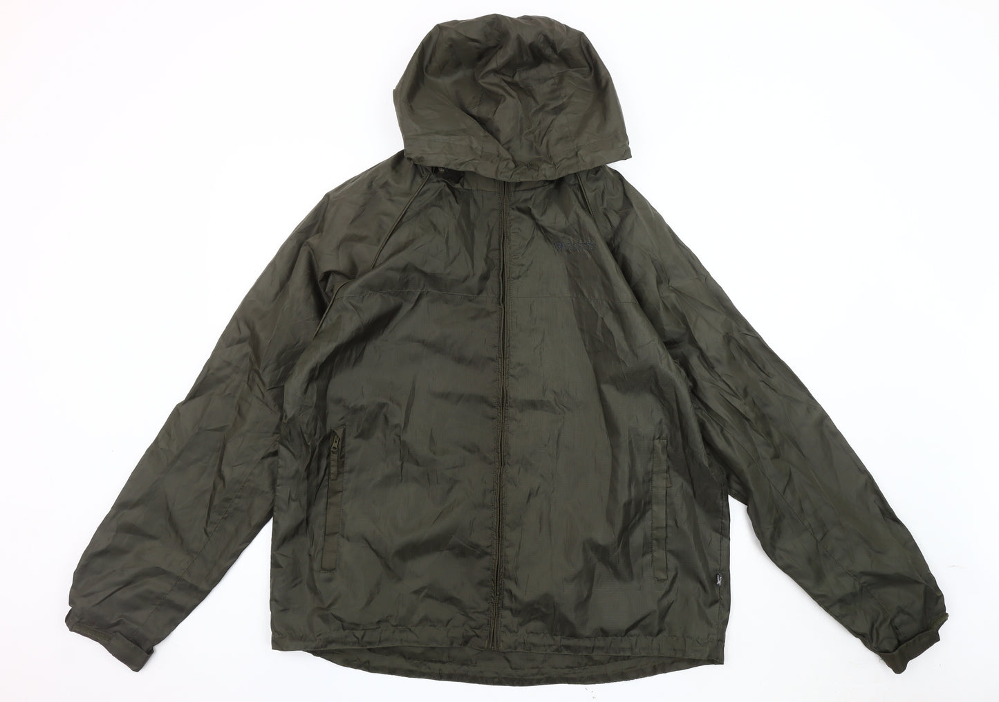 Outdoor Essentials Men's Green Rain Coat Jacket L