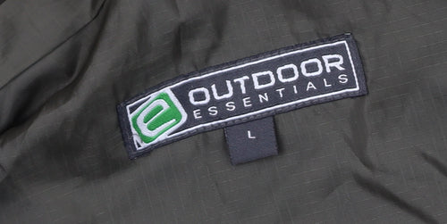 Outdoor Essentials Men's Green Rain Coat Jacket L