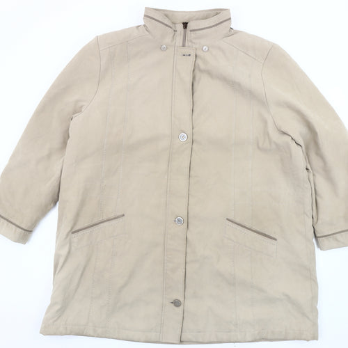 Bonmarché Women's Beige XL Overcoat - Casual & Classic
