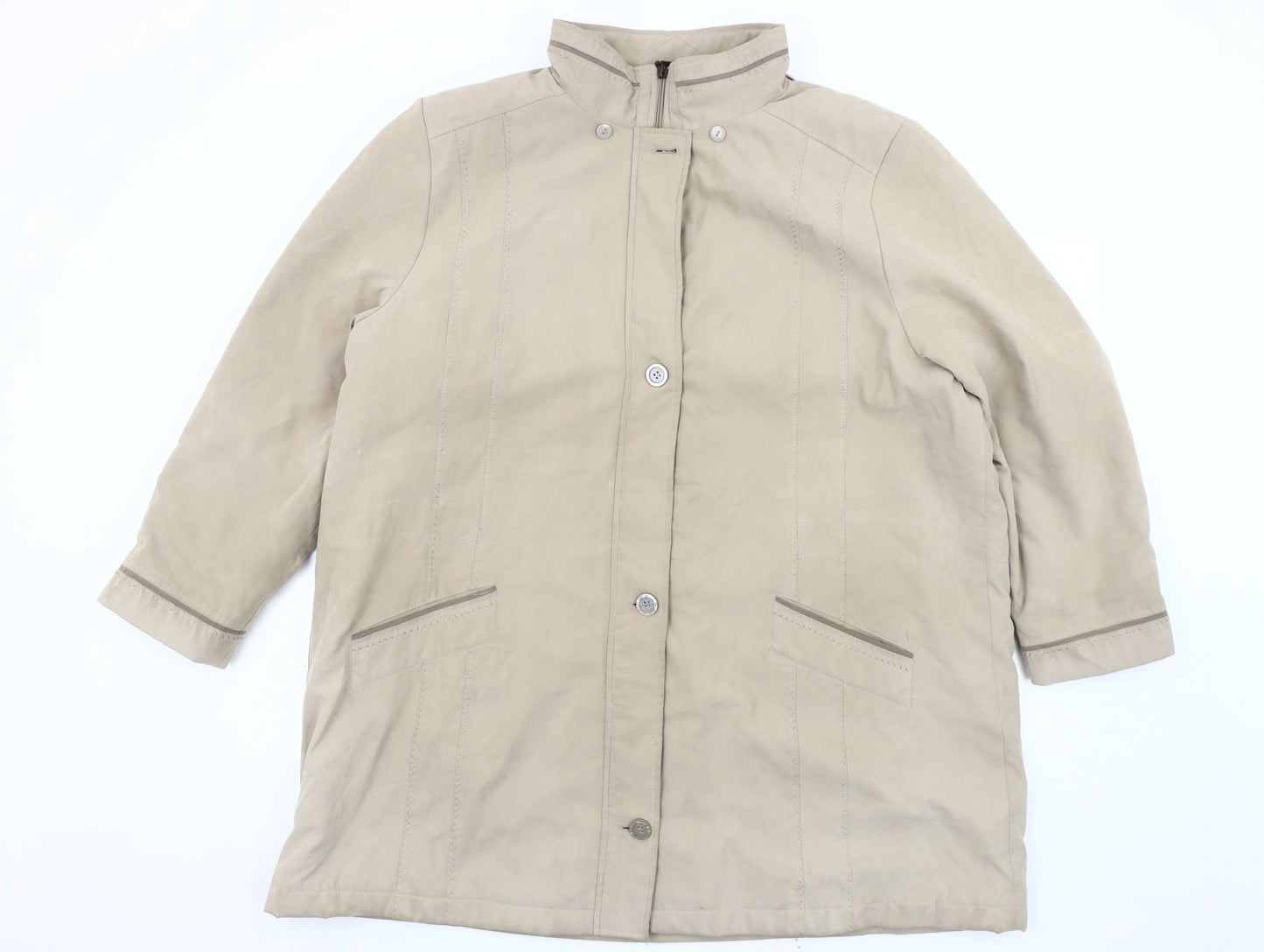 Bonmarché Women's Beige XL Overcoat - Casual & Classic
