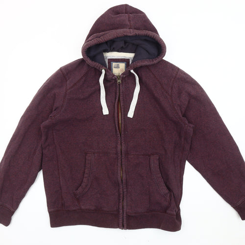 Marks and Spencer Men's Burgundy Hooded Jacket L