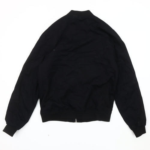 ASOS DESIGN Black Bomber Jacket, Unisex S, Casual Classic