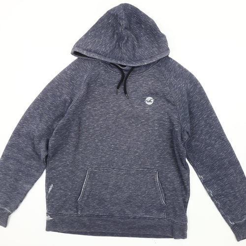 Hollister Men's Blue Pullover Hoodie L
