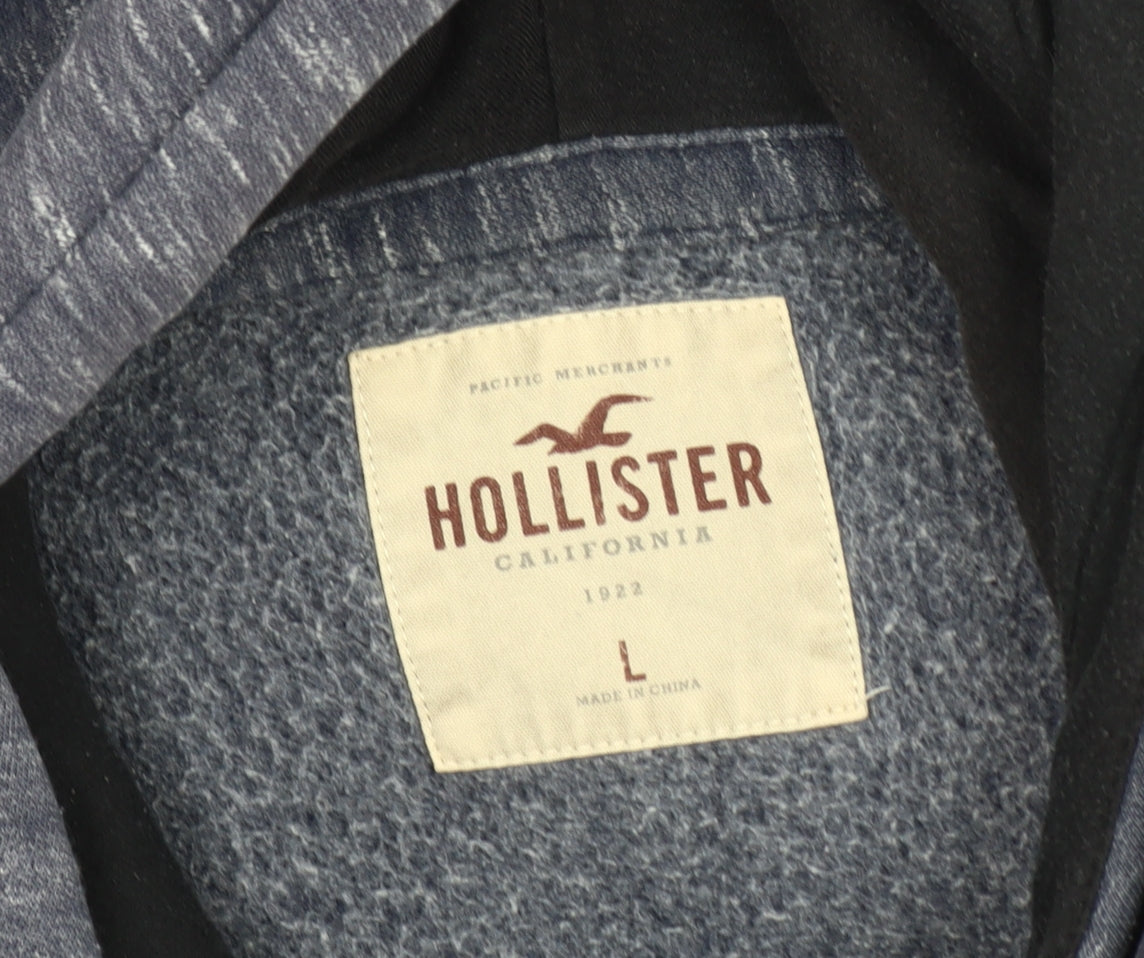 Hollister Men's Blue Pullover Hoodie L
