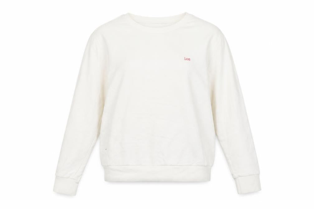 Front view of Lee Women's Ivory Sweatshirt M Regular Fit