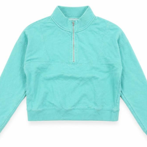 Marks and Spencer Girls Blue 16Y Full Zip Hoodie 1/4 Zip Casual