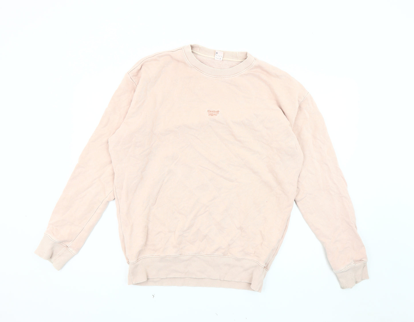 Reebok Beige Unisex Pullover Sweatshirt, Size S, Casual