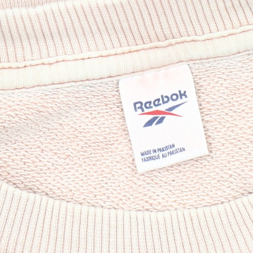 Reebok Beige Unisex Pullover Sweatshirt, Size S, Casual