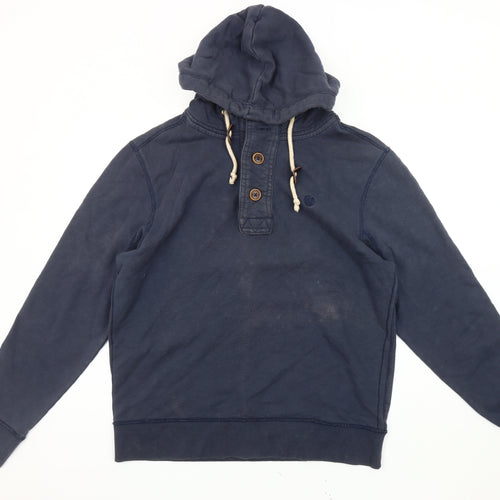 Fat Face Men's Blue Medium Henley Hoodie