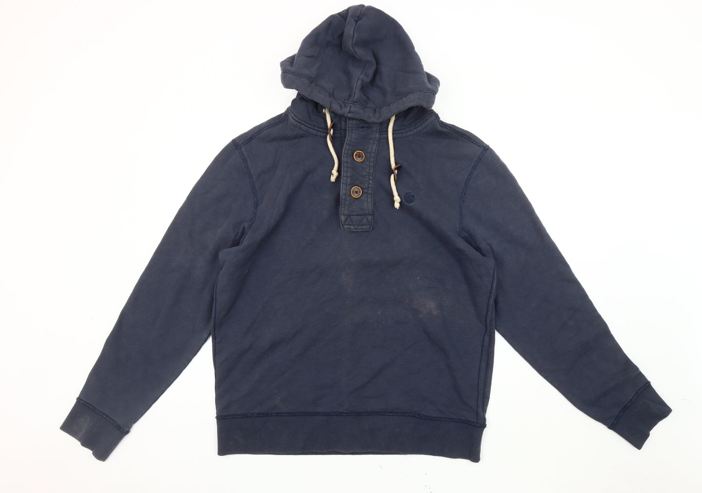 Fat Face Men's Blue Medium Henley Hoodie