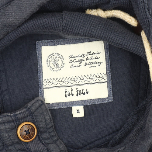 Fat Face Men's Blue Medium Henley Hoodie