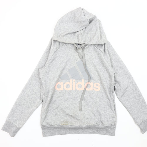 Adidas Women's Grey Pullover Hoodie, Size M