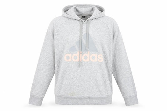 Front view of Adidas Women's Grey Pullover Hoodie, size M