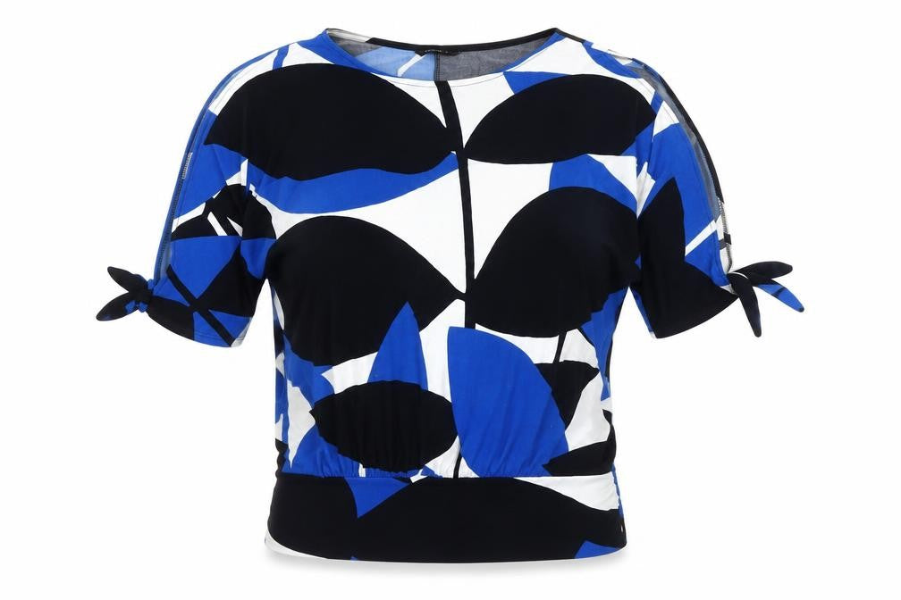 Front view of Roman Women's Multicoloured Geometric Blouse, size 12