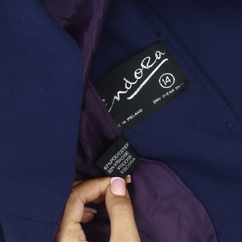 Pandora Women's Blue Blazer, Size 14, Lined, Classic Fit