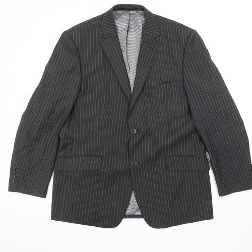 Ben Sherman Men's Grey Striped Wool Blazer 42
