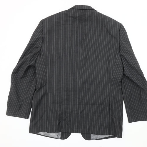 Ben Sherman Men's Grey Striped Wool Blazer 42