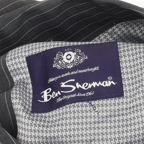 Ben Sherman Men's Grey Striped Wool Blazer 42