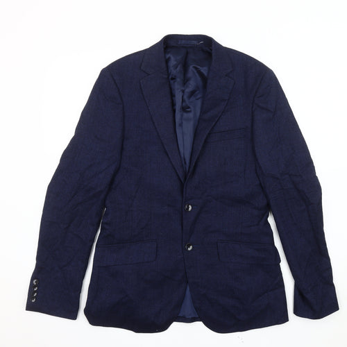 Moss London Men's Blue Slim Fit Blazer