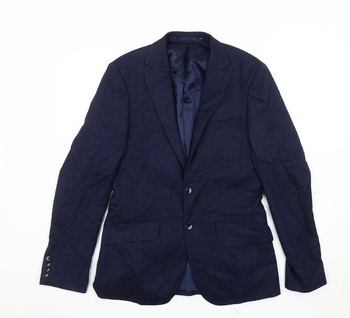 Moss London Men's Blue Slim Fit Blazer