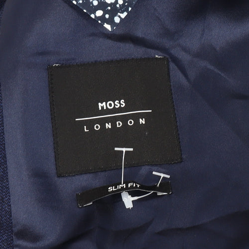 Moss London Men's Blue Slim Fit Blazer