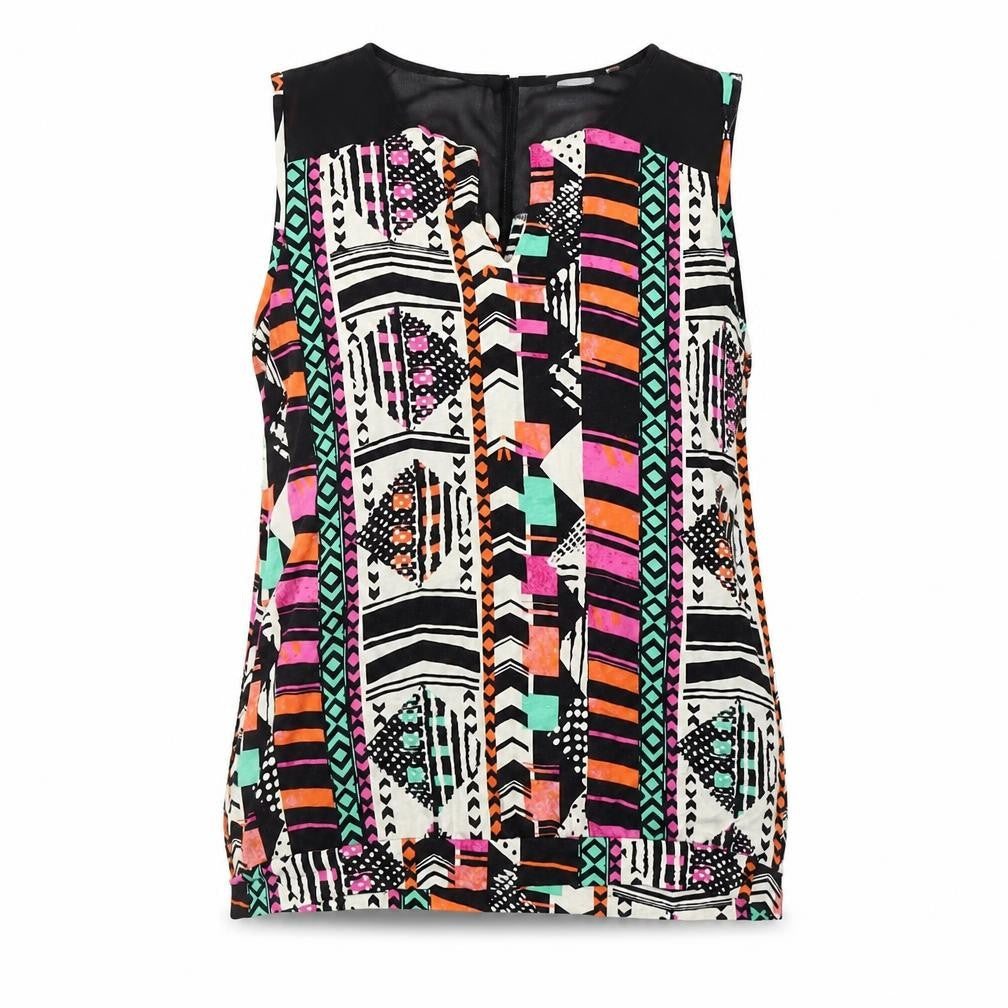 Front view of Next Women's Multicoloured Geometric Sleeveless Top, size 14