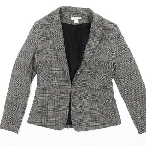 H&M Women's Grey Blazer, Size 10, Regular Fit, Lined