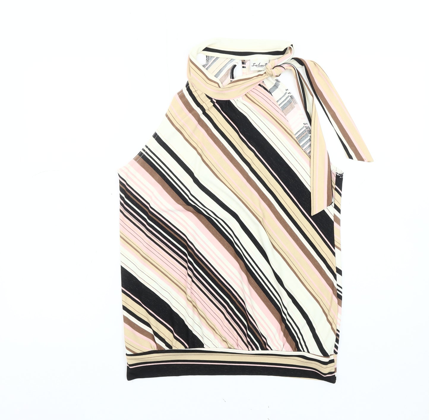 Select Women's Multicoloured Striped Sleeveless Top