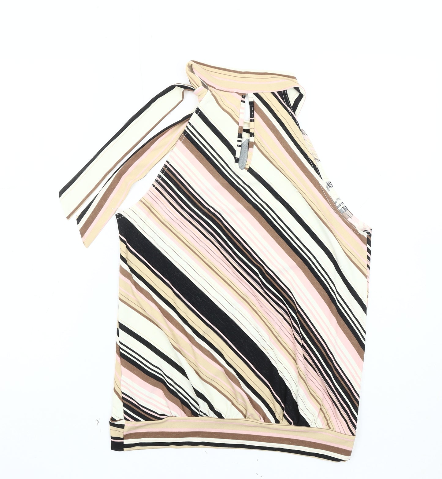 Select Women's Multicoloured Striped Sleeveless Top