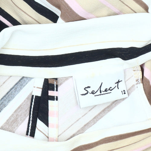 Select Women's Multicoloured Striped Sleeveless Top