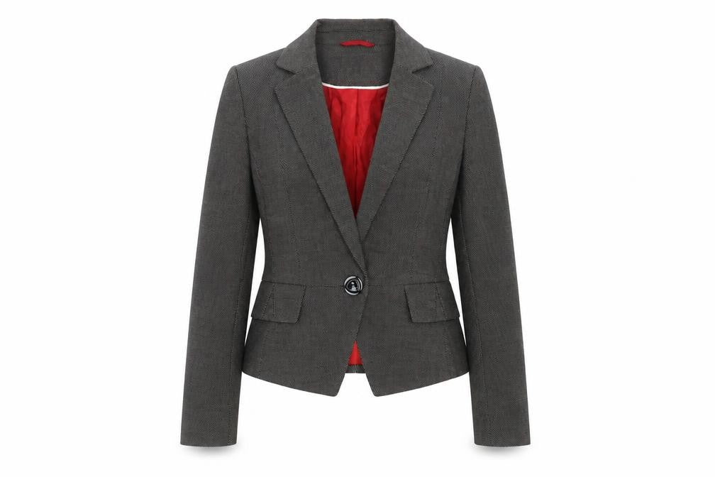 Front view of Marks & Spencer Women's Grey Blazer, size 10, Business/Casual