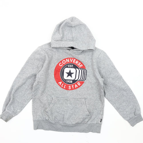Converse Boys Grey Pullover Hoodie Size L - All Star Graphic