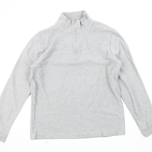 Topman Men's Grey 1/4 Zip Sweatshirt, S, Regular Fit