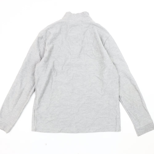 Topman Men's Grey 1/4 Zip Sweatshirt, S, Regular Fit