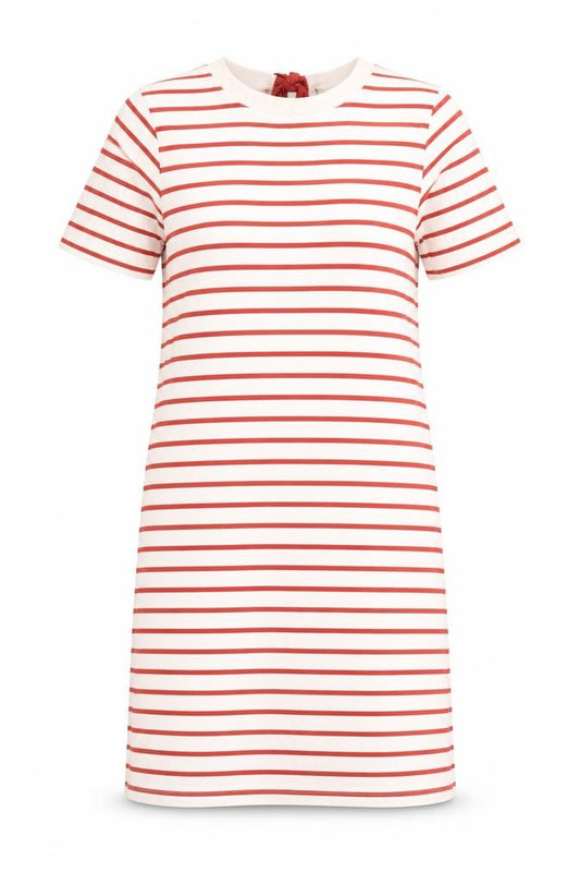 Front view of Great Plains Women's Red & White T-Shirt Dress