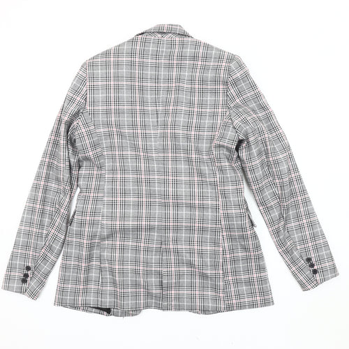 Stradivarius Women's Multicoloured Plaid Blazer Size 8