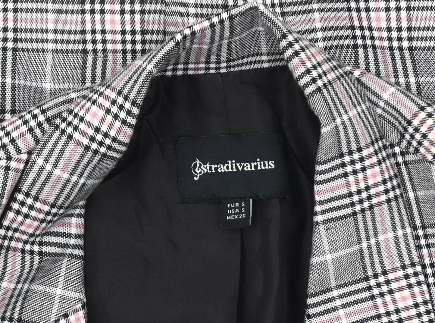 Stradivarius Women's Multicoloured Plaid Blazer Size 8