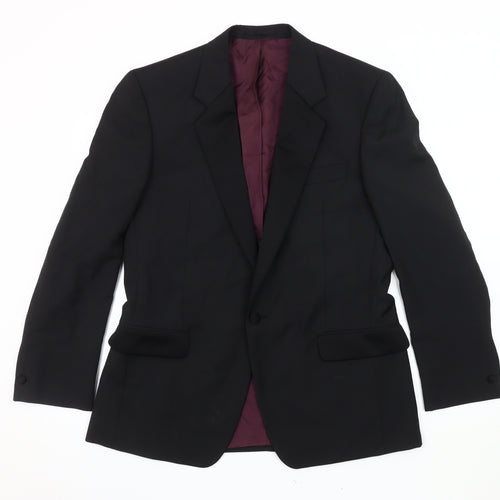 Executex Men's Black Blazer Jacket 40R Notch Lapel