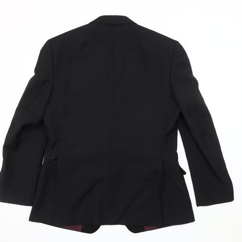 Executex Men's Black Blazer Jacket 40R Notch Lapel