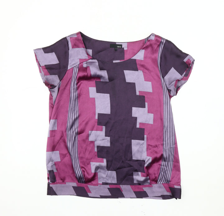 Next Women's Geometric Short Sleeve Top - Size 14