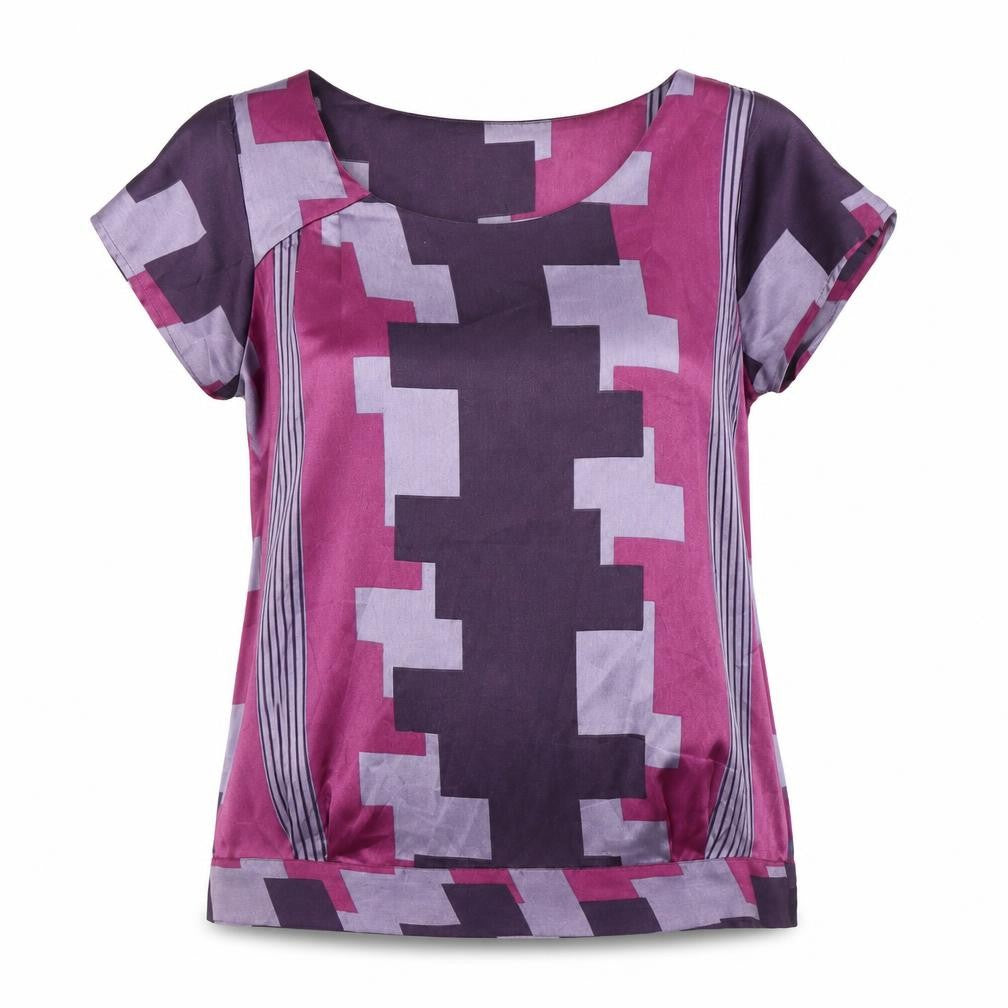 Front view of Next Women's Geometric Short Sleeve Top -, size 14