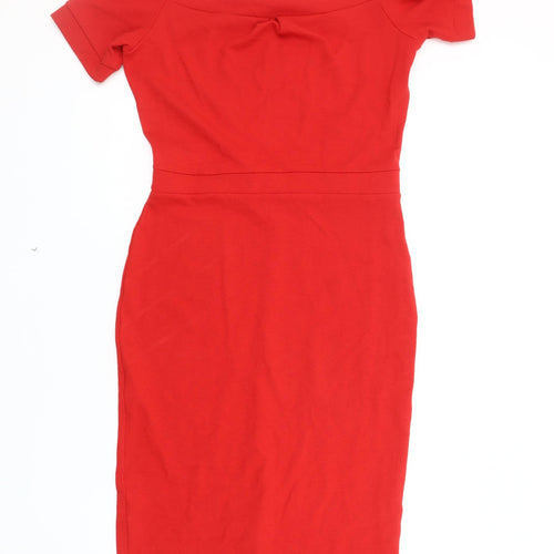 Next Women's Red Sheath Off-Shoulder Dress