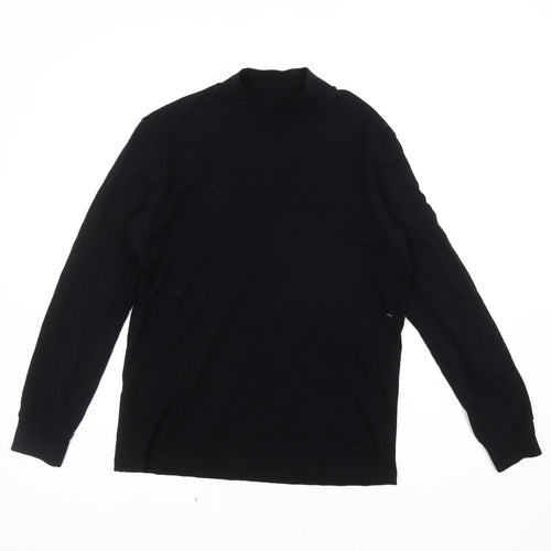 Uniqlo Black Mock Neck Jersey Top M Unisex Adults Casual