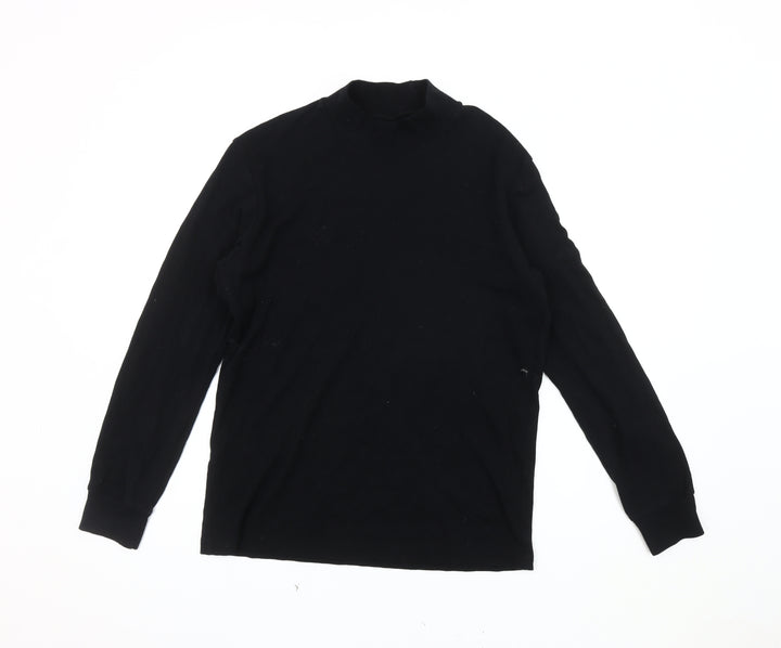 Uniqlo Black Mock Neck Jersey Top M Unisex Adults Casual