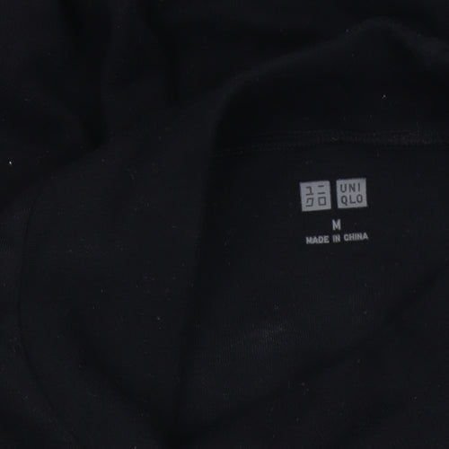 Uniqlo Black Mock Neck Jersey Top M Unisex Adults Casual
