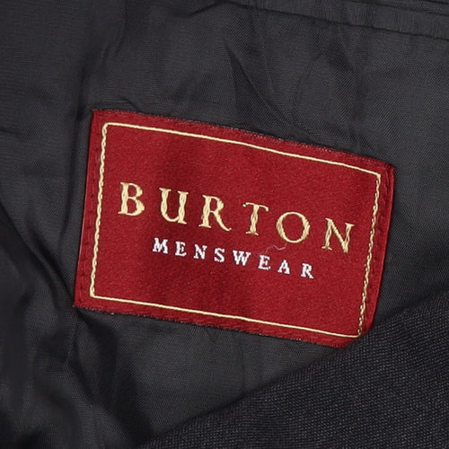 Burton Men's Grey Regular Fit Blazer, 40 in, Classic Style