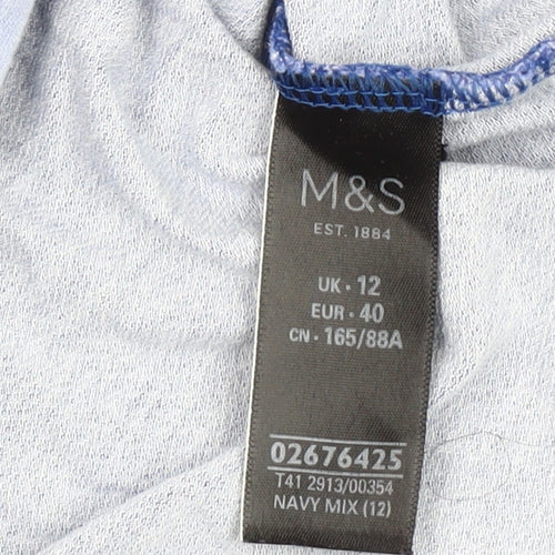 Marks and Spencer Women's Blue Floral Top