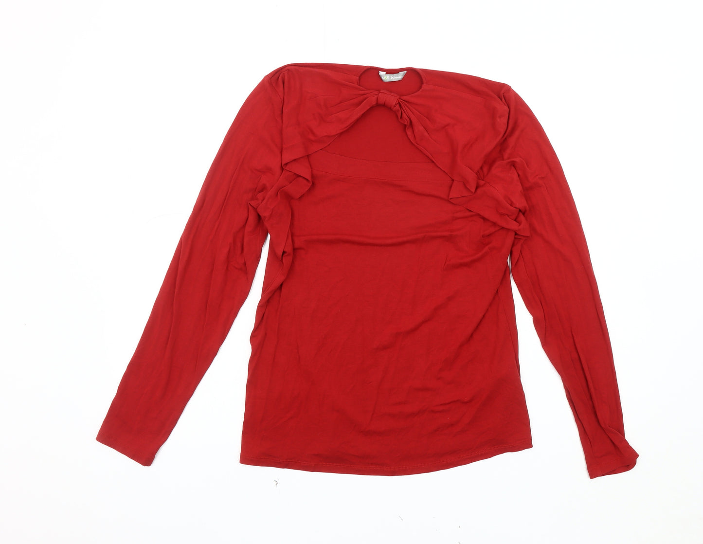 Marks and Spencer Red Long Sleeve Women's Top Size 14